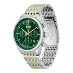 Original HUGO BOSS Stainless Steel Analog Green Dial Men Watch-1514081-1