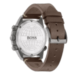 Original Hugo Boss Mens Quartz Watch Chronograph Display and Leather Strap 1513773 Brown Strap-1