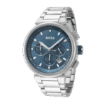 Original Hugo Boss Stainless Steel Blue Dial Chronograph Men Watch-1513999-1