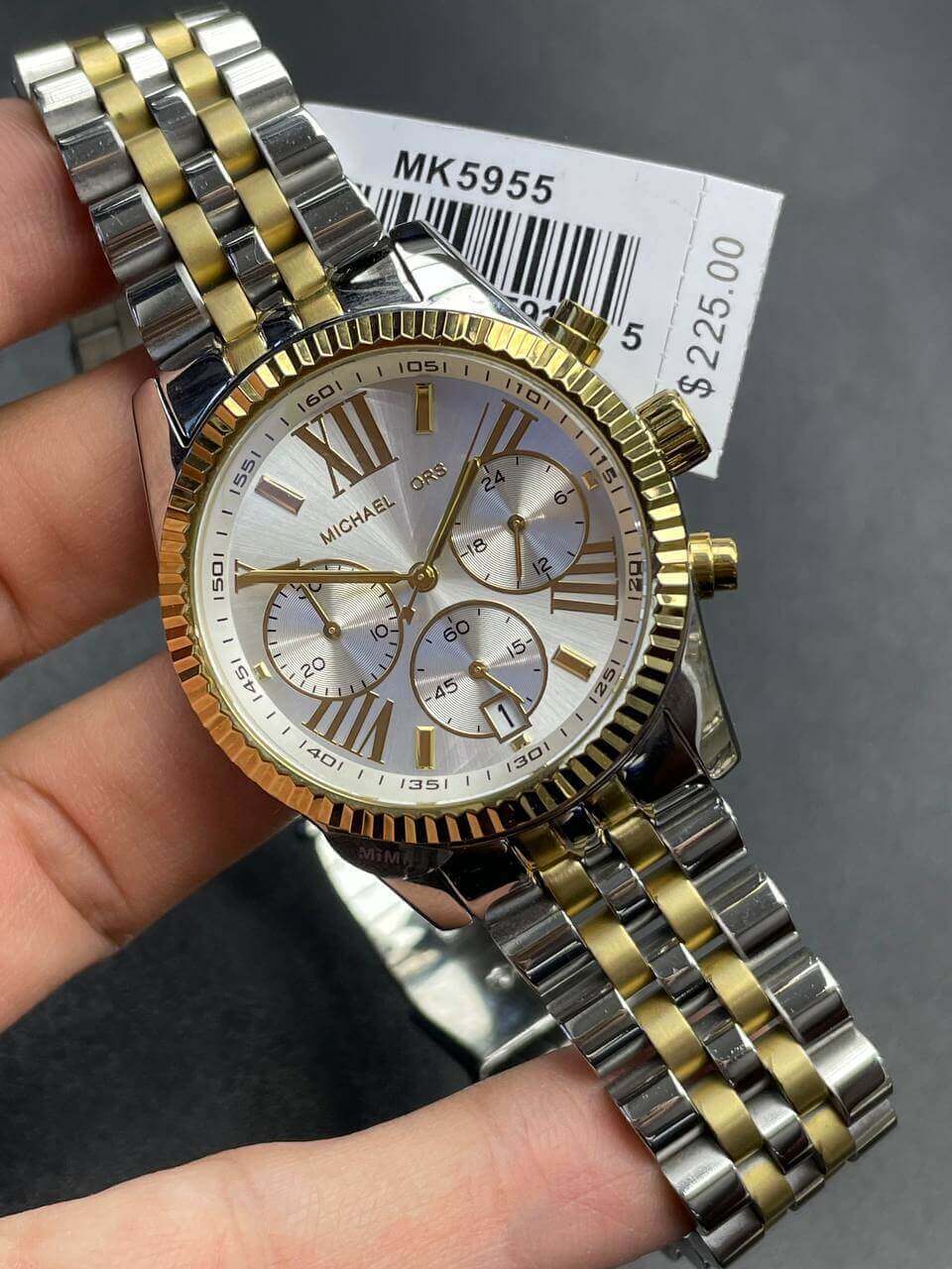 Michael Kors Women's Silver Dial Stainless Steel Band Watch 2 tone - MK5955-6