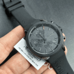 Original BOSS Chronograph Quartz Watch for Men with Black Silicone Bracelet – 1513720 – 44mm -1