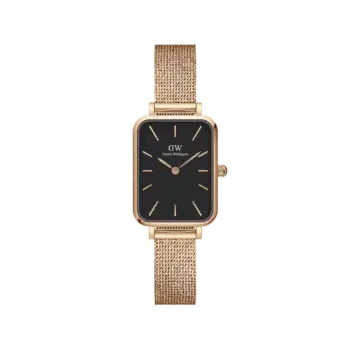 Original DANIEL WELLINGTON QUADRO PRESSED Melrose Black Watch DW00100432 20x26mm