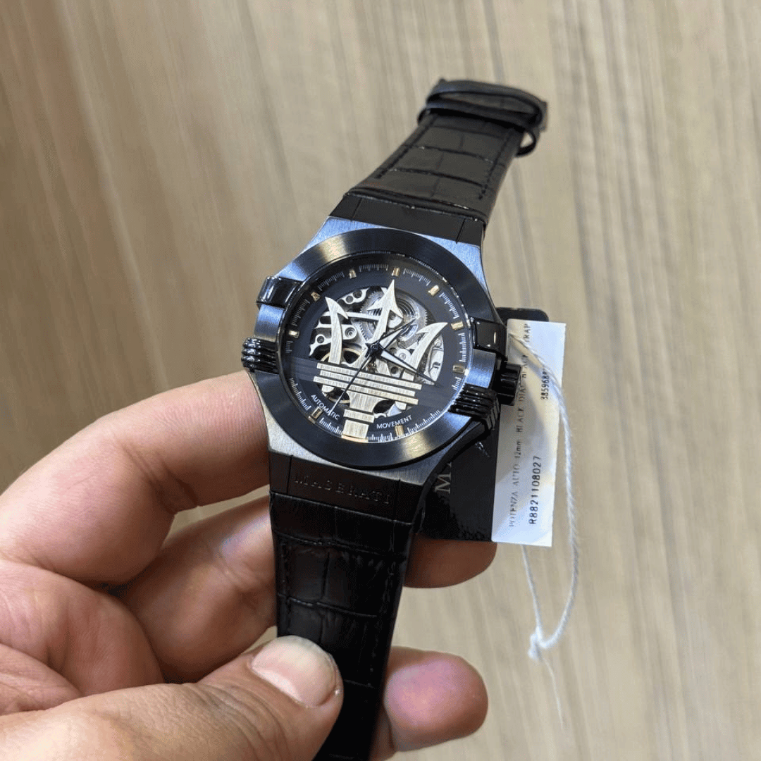 Original Maserati Potenza Automatic Skeleton Watch R8821108027-42mm-9