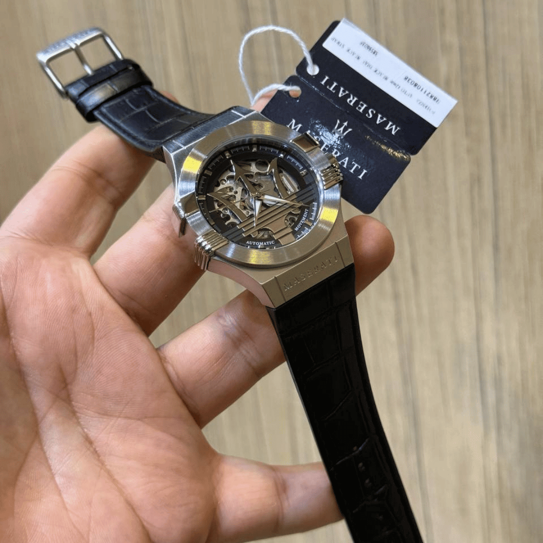 Original Maserati Potenza Automatic Skeleton Watch R8821108038-42mm-3