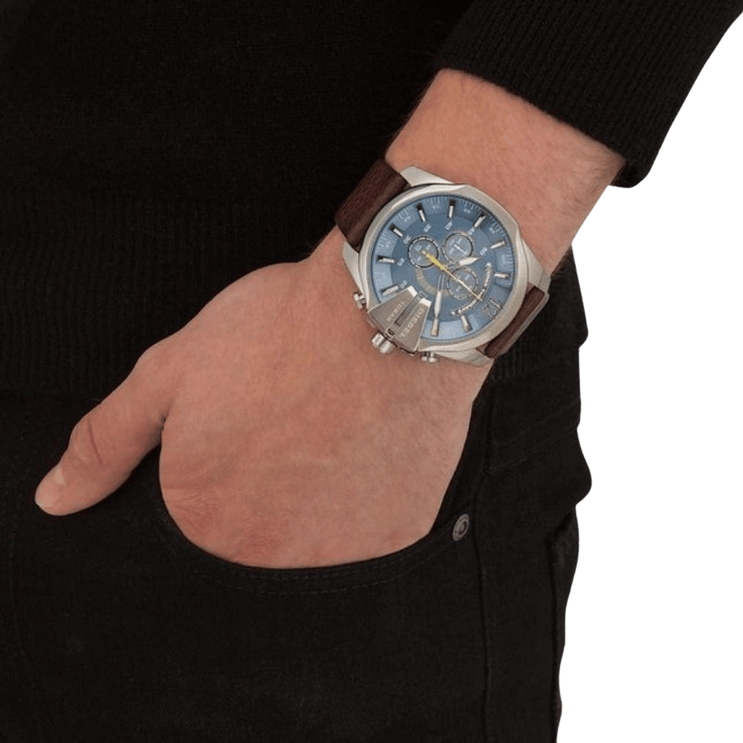 Original Diesel Watch Mega Chief Chronograph for Men DZ4281-49mm-6