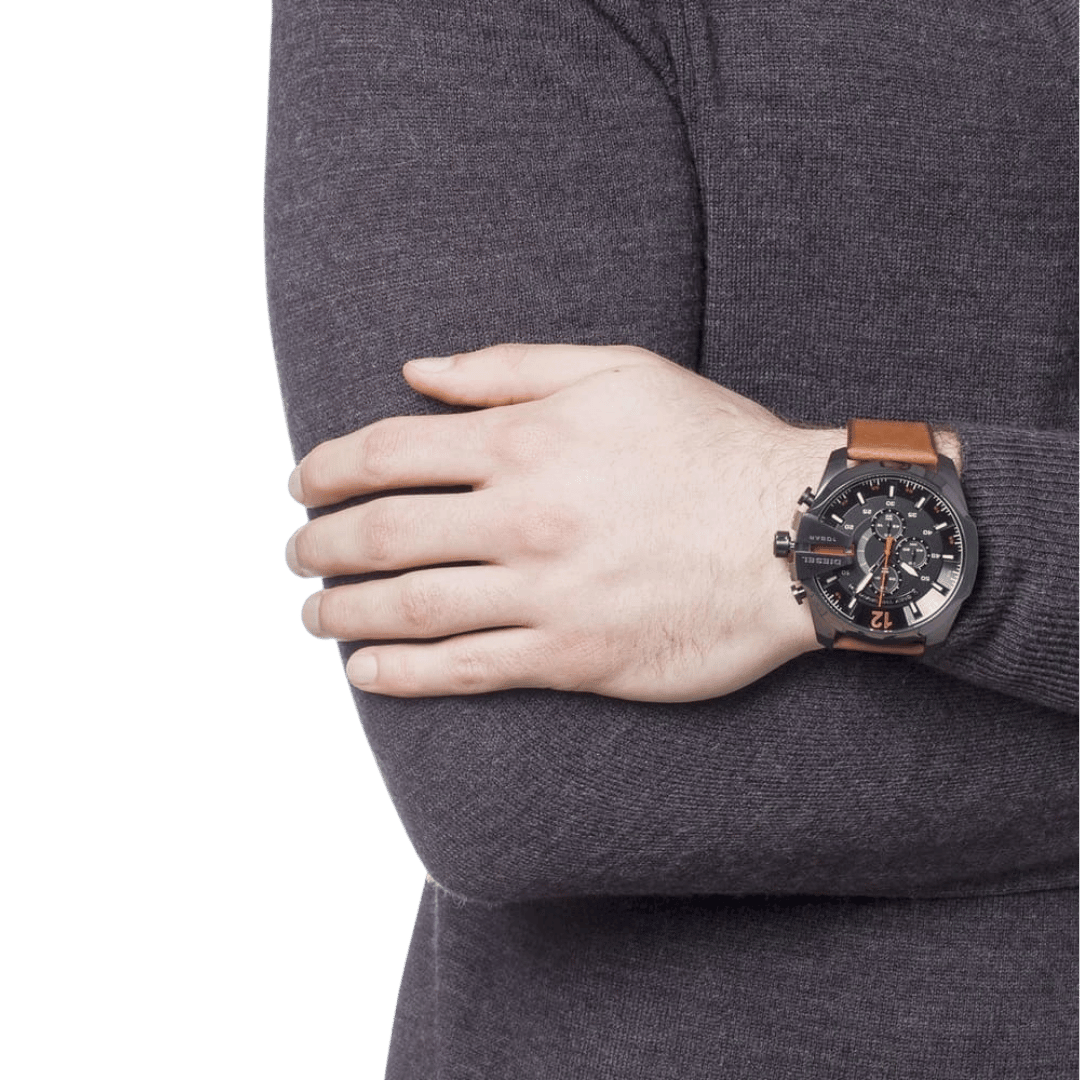 Original Diesel Watch Mega Chief Chronograph for Men DZ4343-51mm-5