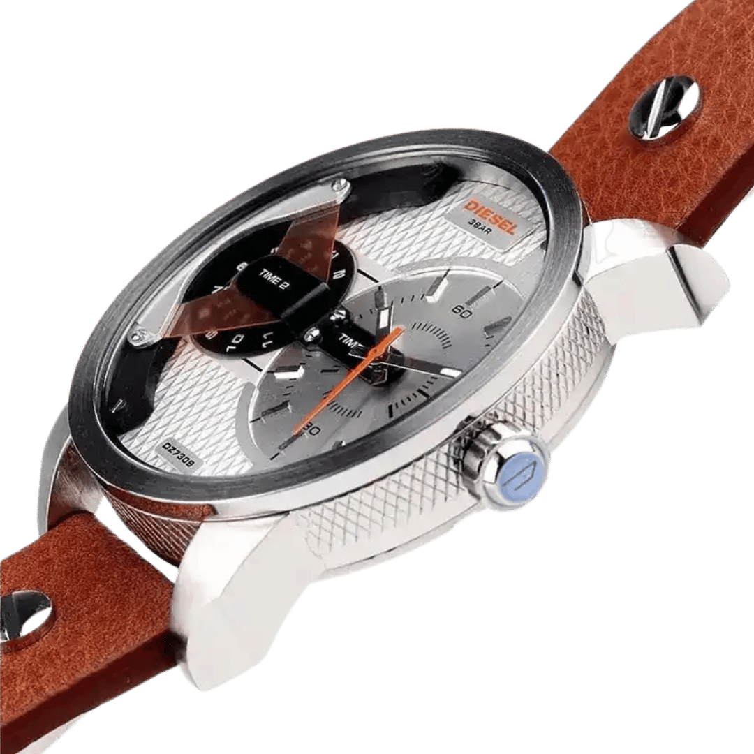 Original Diesel Watch Mini Daddy Dual Time for Men DZ7309-46mm-3